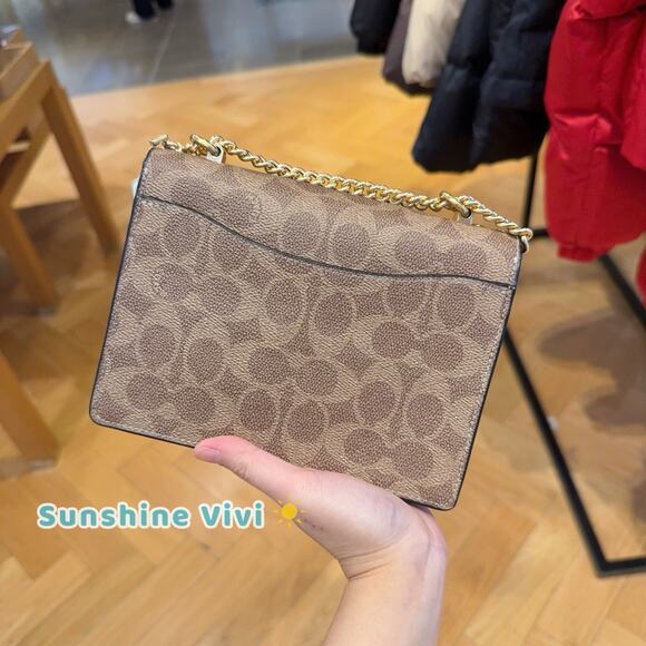 NWT Coach Mini Klare Crossbody Bag Signature Canvas CW206 TAN/BLACK - Picture 5 of 6